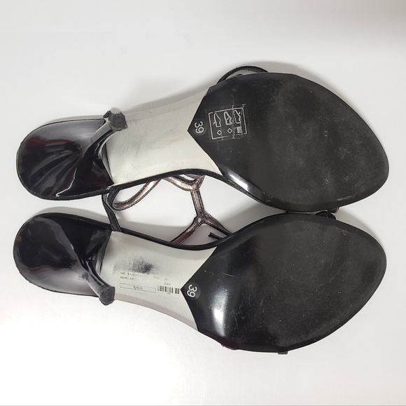 Forcinema Black Birgitta Rhinestone Detail Heeled Sandals Sz 8½ - Picture 10 of 13